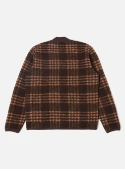 Sale Zip Bomber In Brown Check Duke Fleece Men Fleece.