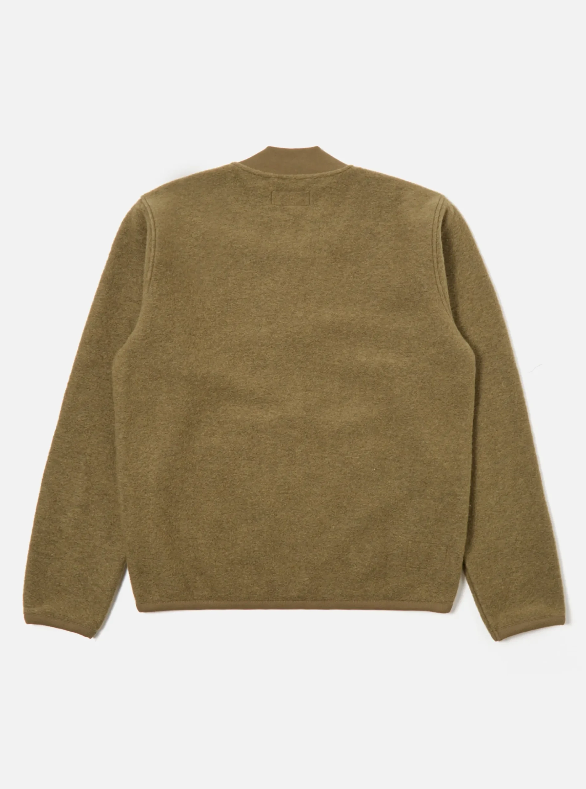 Best Sale Zip Bomber In Lovat Wool Fleece Men Fleece.