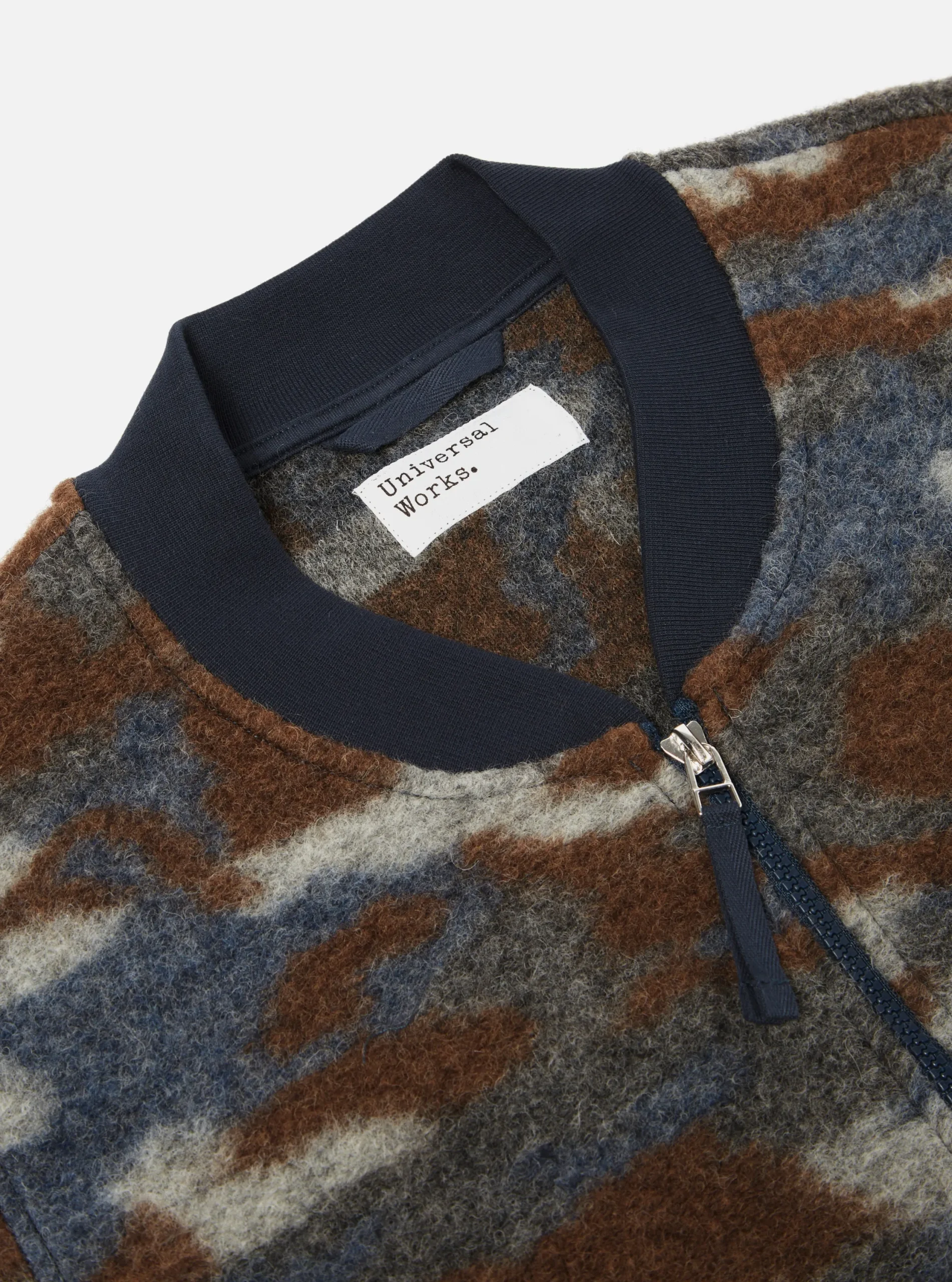 Shop Zip Bomber In Grey Dwight Wool Fleece Men Fleece.