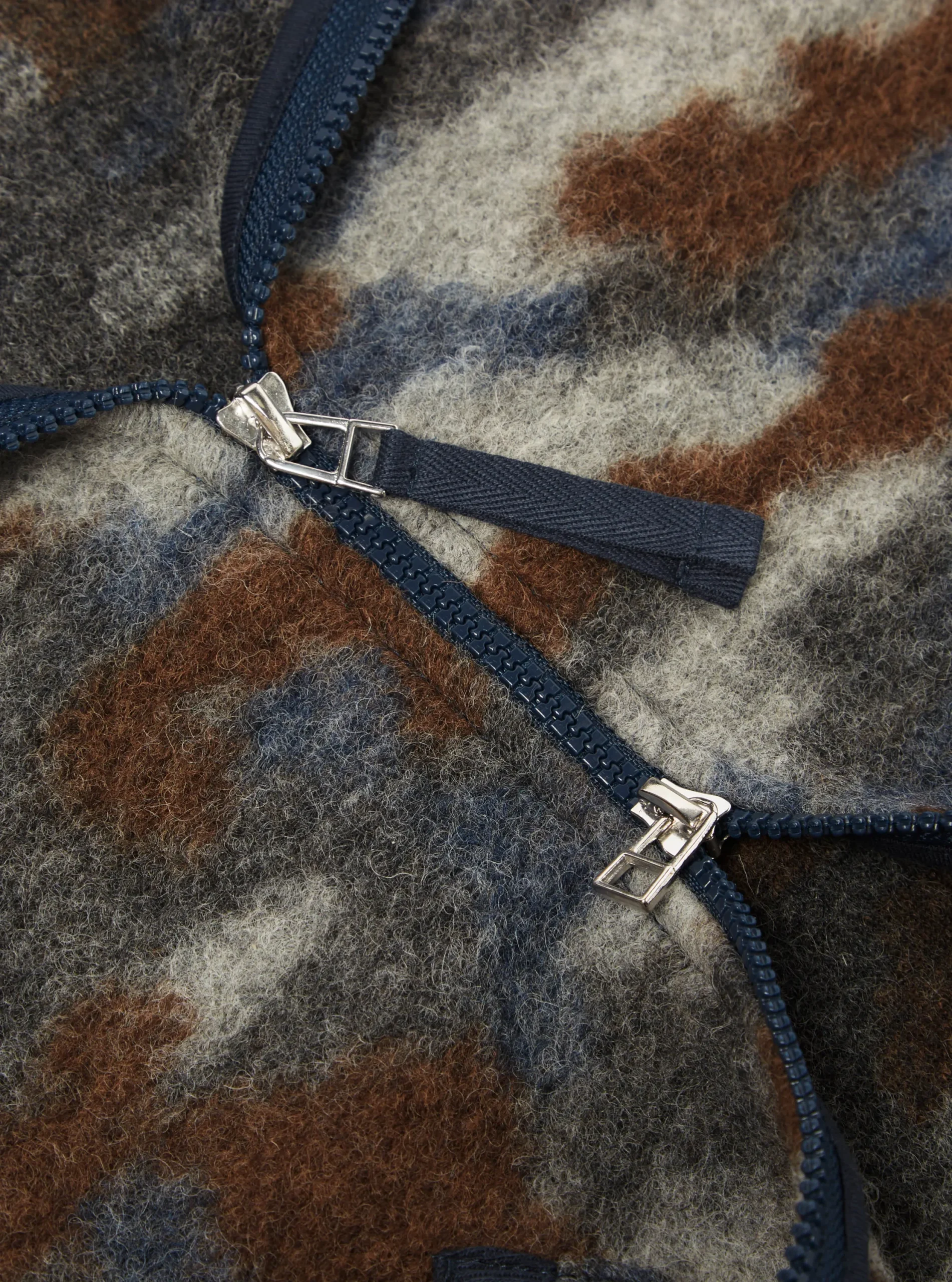 Shop Zip Bomber In Grey Dwight Wool Fleece Men Fleece.
