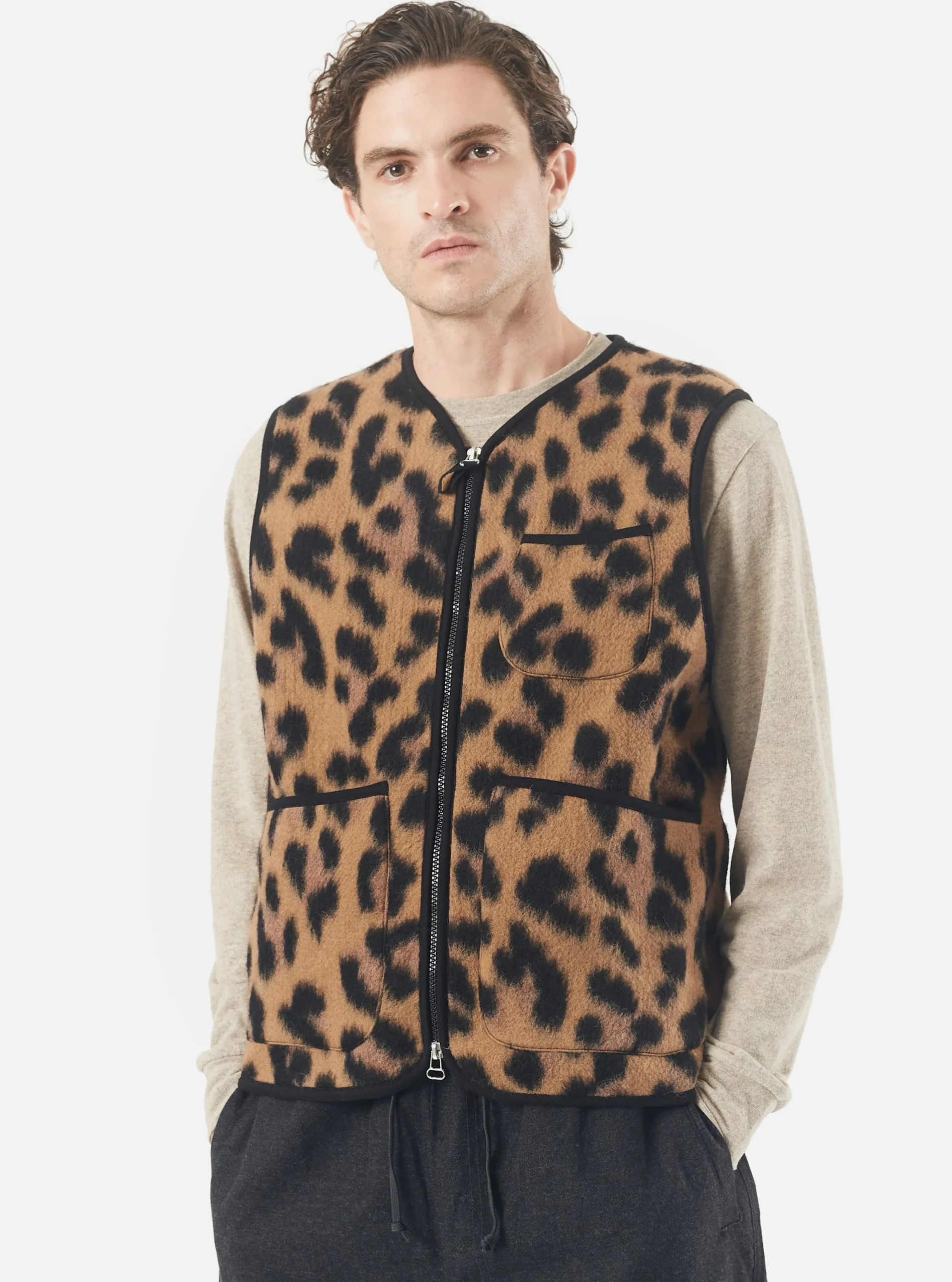 Best Zip Gilet In Cumin Montenero Fleece Men Fleece.
