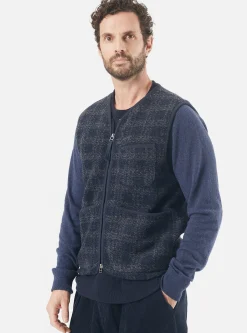 Clearance Zip Gilet In Navy Swarm Fleece Men Fleece.