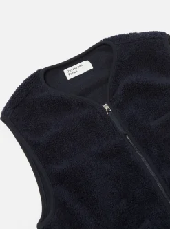 Best Sale Zip Gilet In Navy Mountain Fleece Men Fleece.