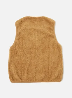 Outlet Zip Gilet In Sand Mountain Fleece Men Fleece.