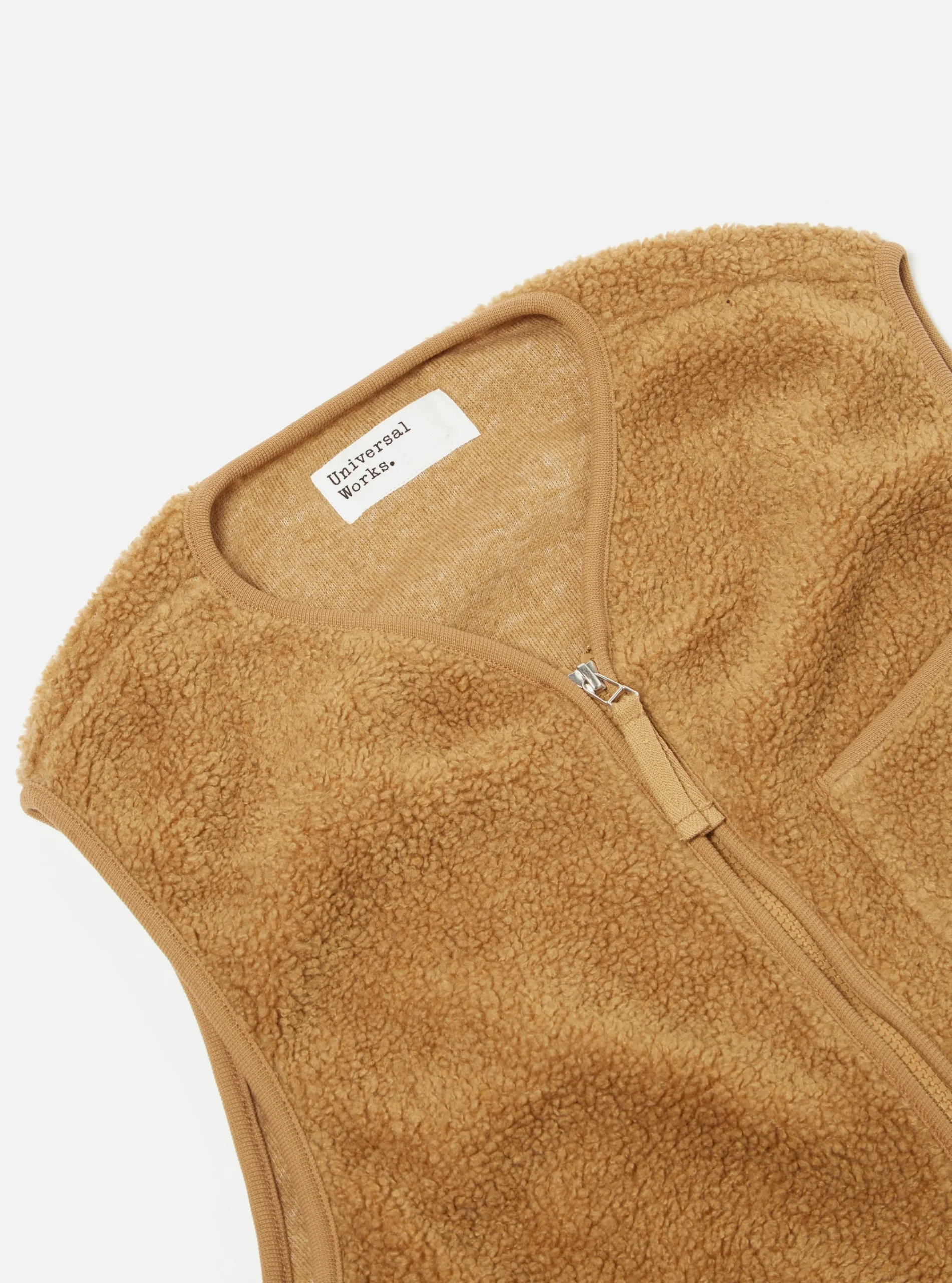 Outlet Zip Gilet In Sand Mountain Fleece Men Fleece.