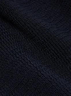 Cheap Zip Knitwork Gilet In Navy Merino Knit Men Knitwear.