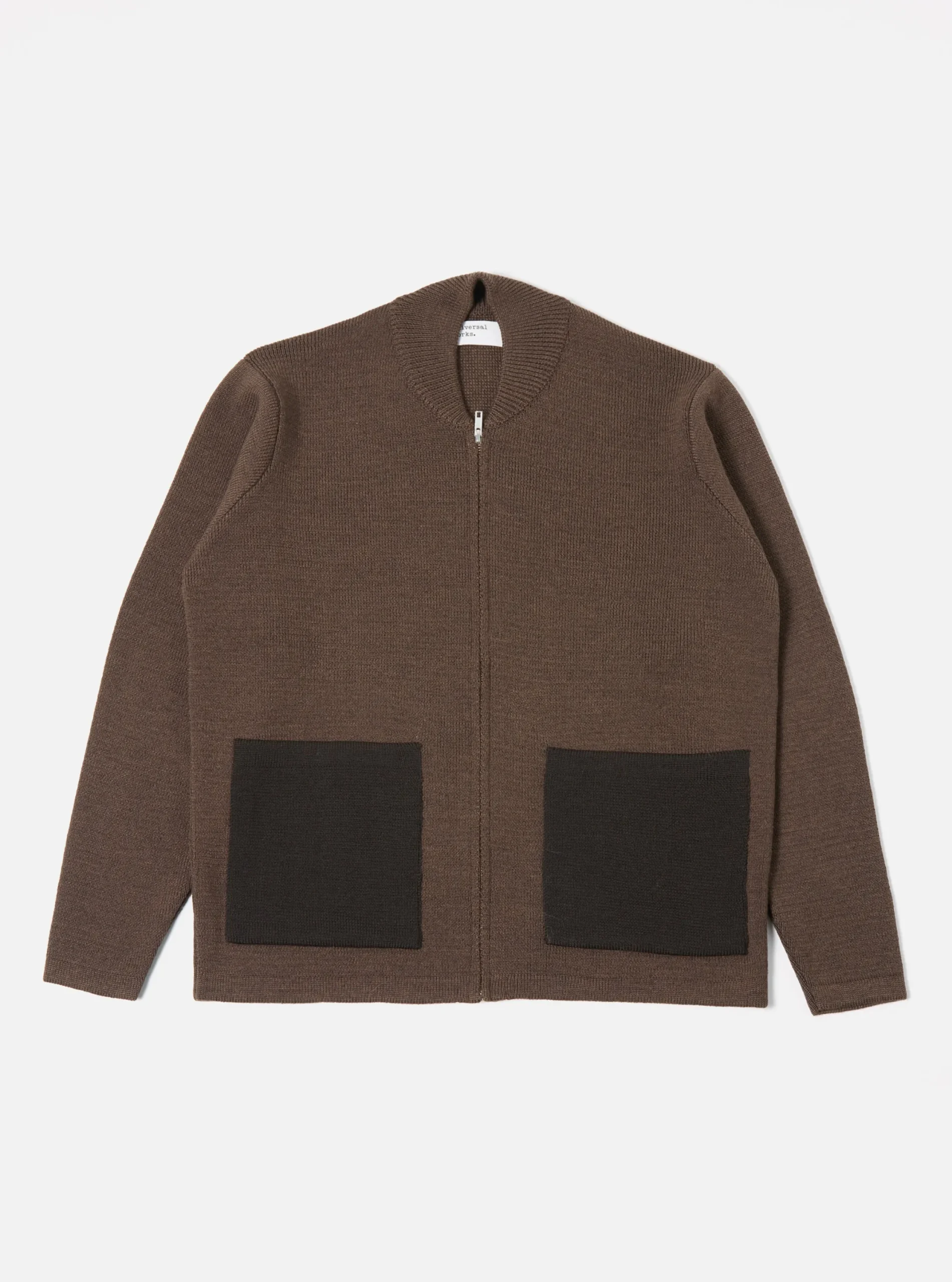 Sale Zip Knitwork Jacket In Brown Merino Knit Men Knitwear.