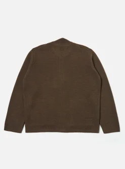 Sale Zip Knitwork Jacket In Brown Merino Knit Men Knitwear.