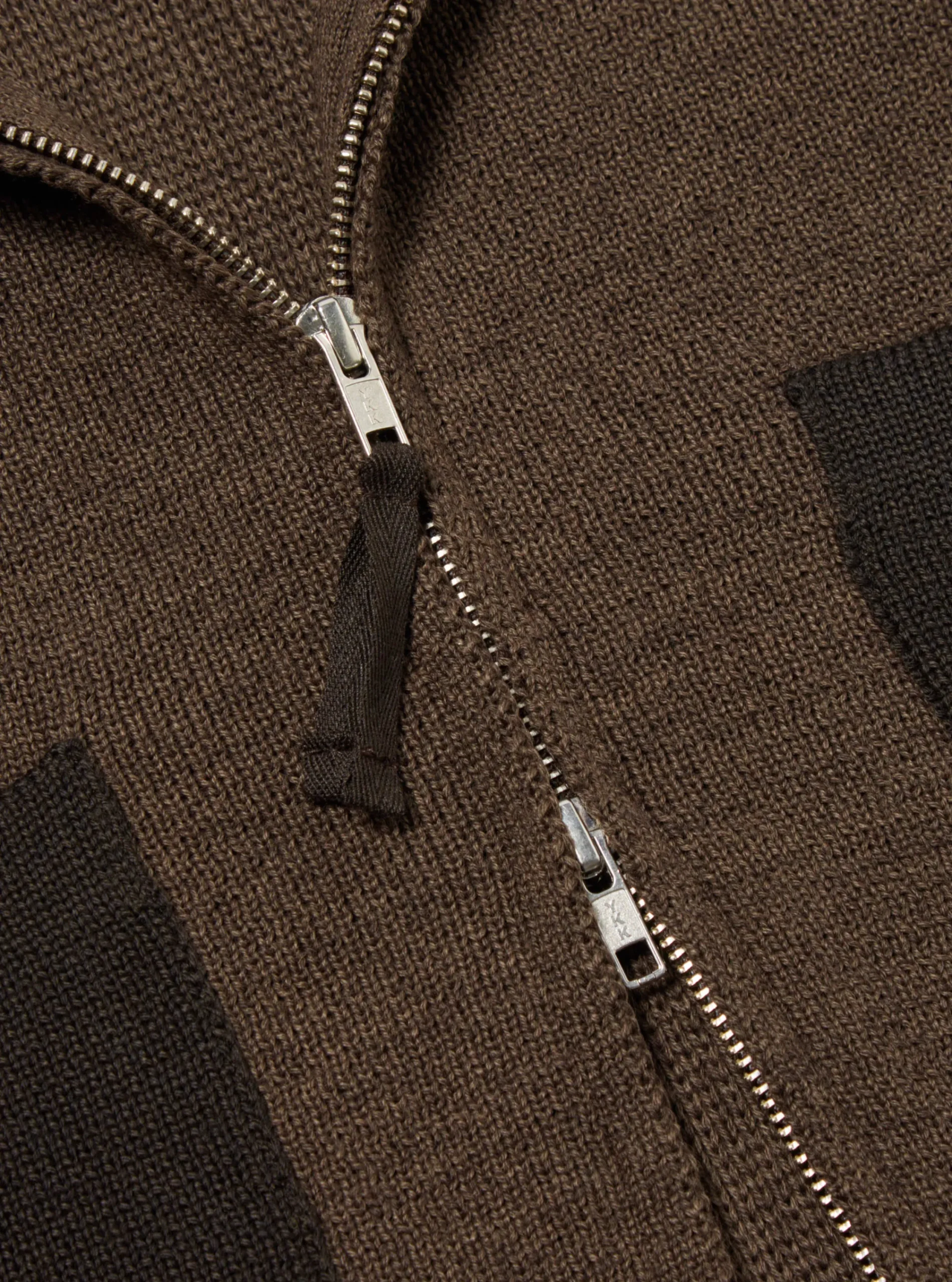 Sale Zip Knitwork Jacket In Brown Merino Knit Men Knitwear.