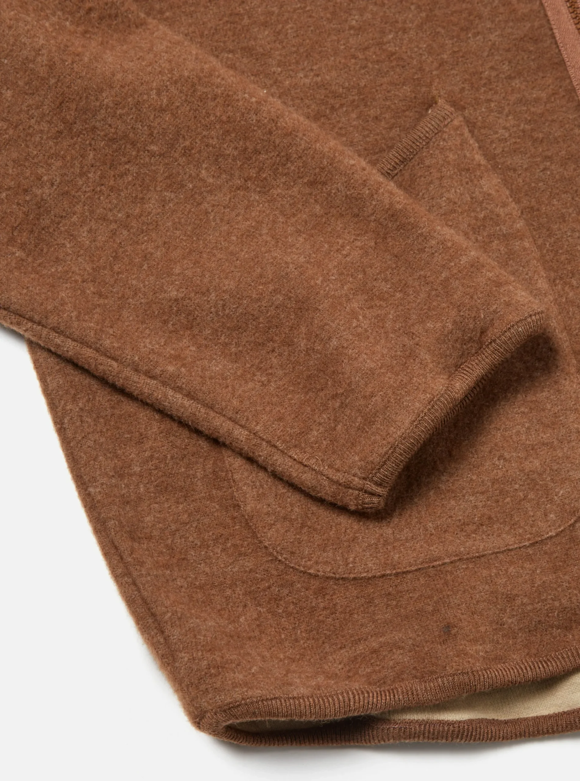 Online Zip Liner Jacket In Brown Soft Wool Cotton Knit Men Fleece.