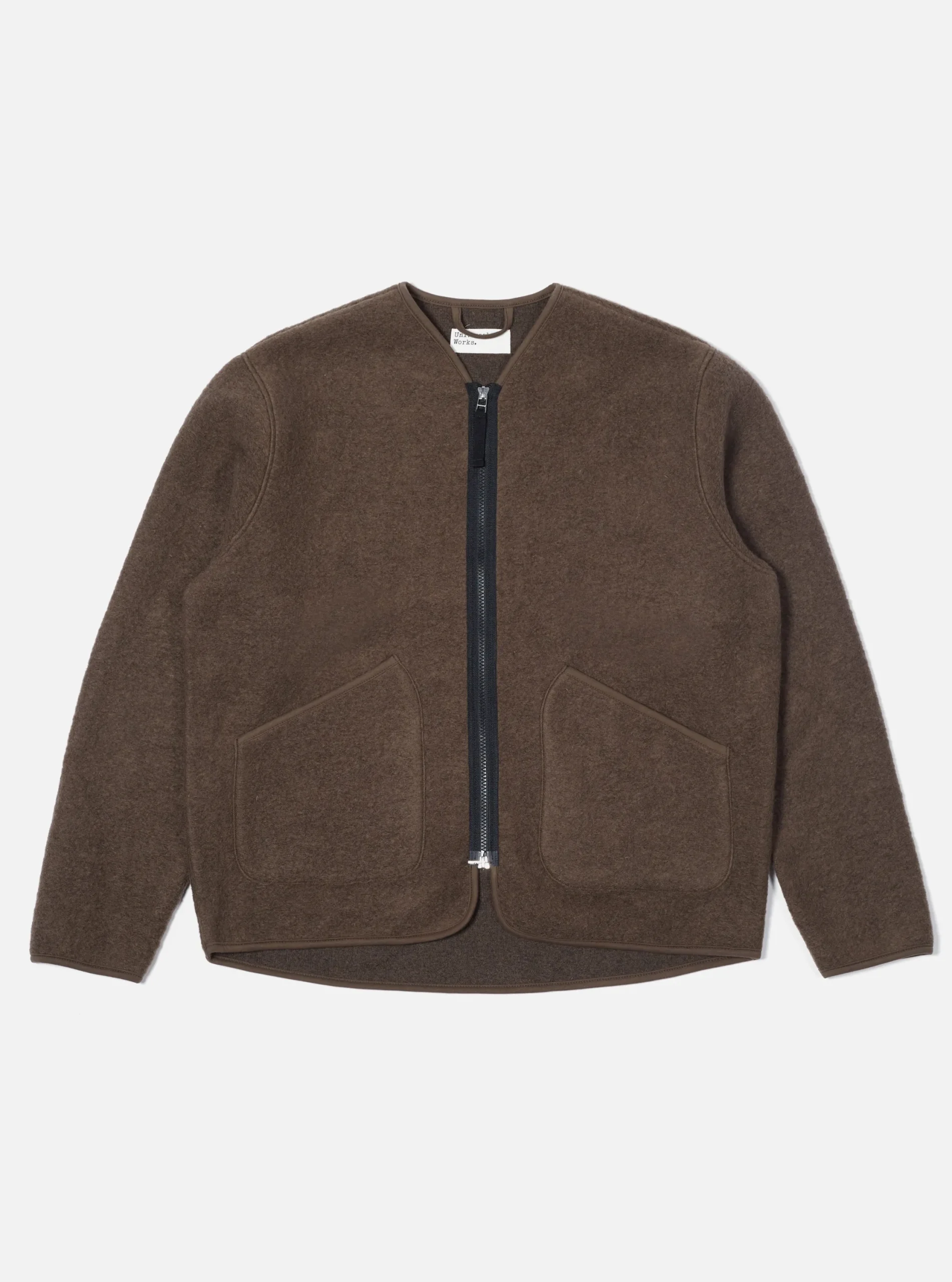 Outlet Zip Liner Jacket In Brown Wool Fleece Men Fleece.
