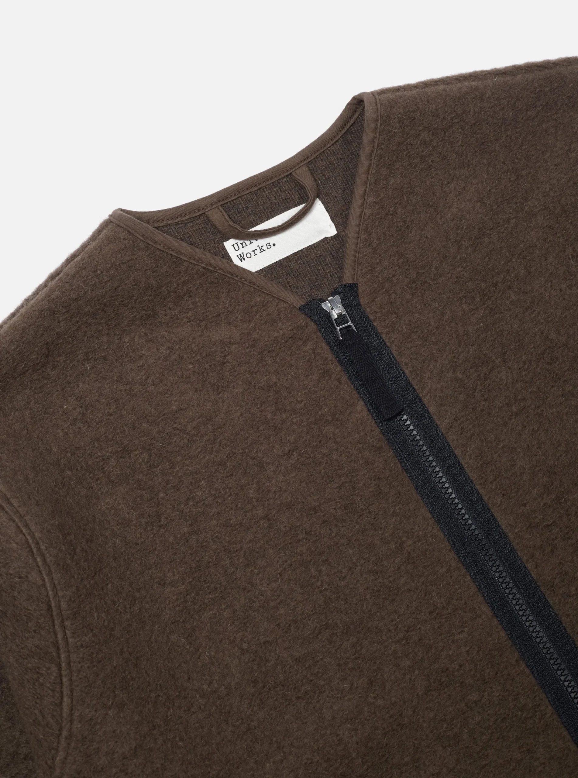 Outlet Zip Liner Jacket In Brown Wool Fleece Men Fleece.