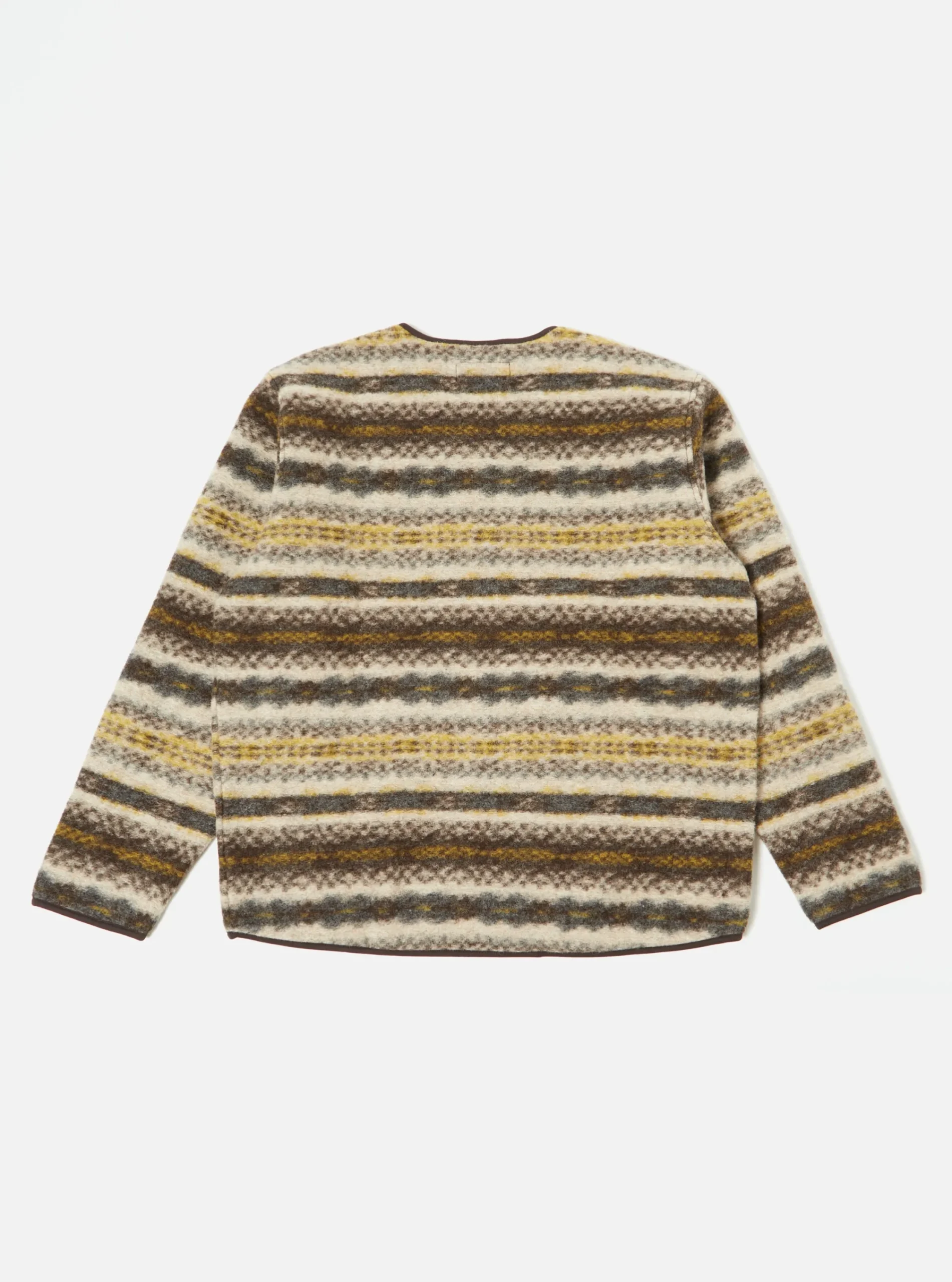 New Zip Liner Jacket In Fairisle Wool Mix Men Fleece.