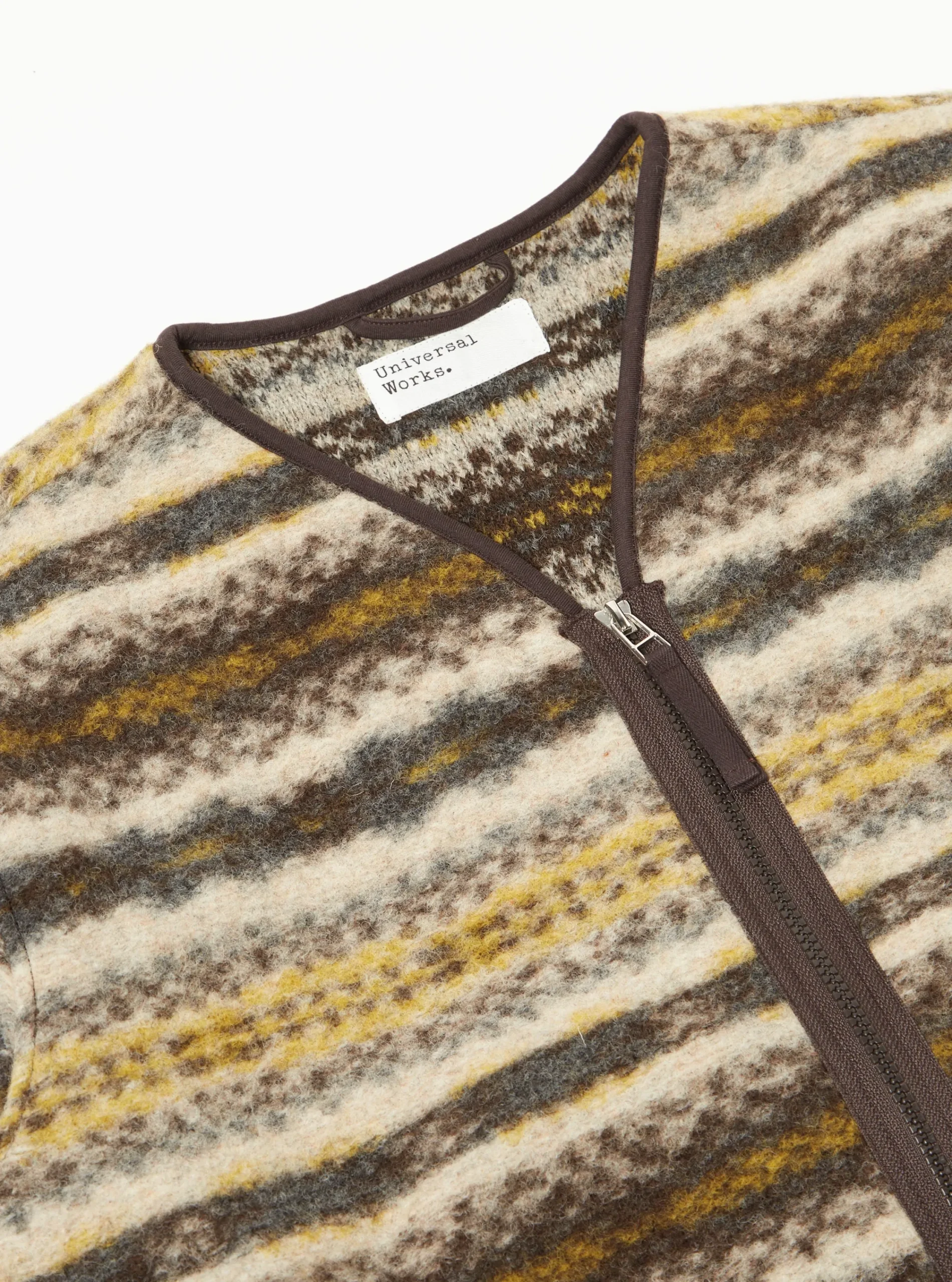 New Zip Liner Jacket In Fairisle Wool Mix Men Fleece.