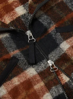 Best Zip Waistcoat In Brown British Check Fleece Men Fleece.