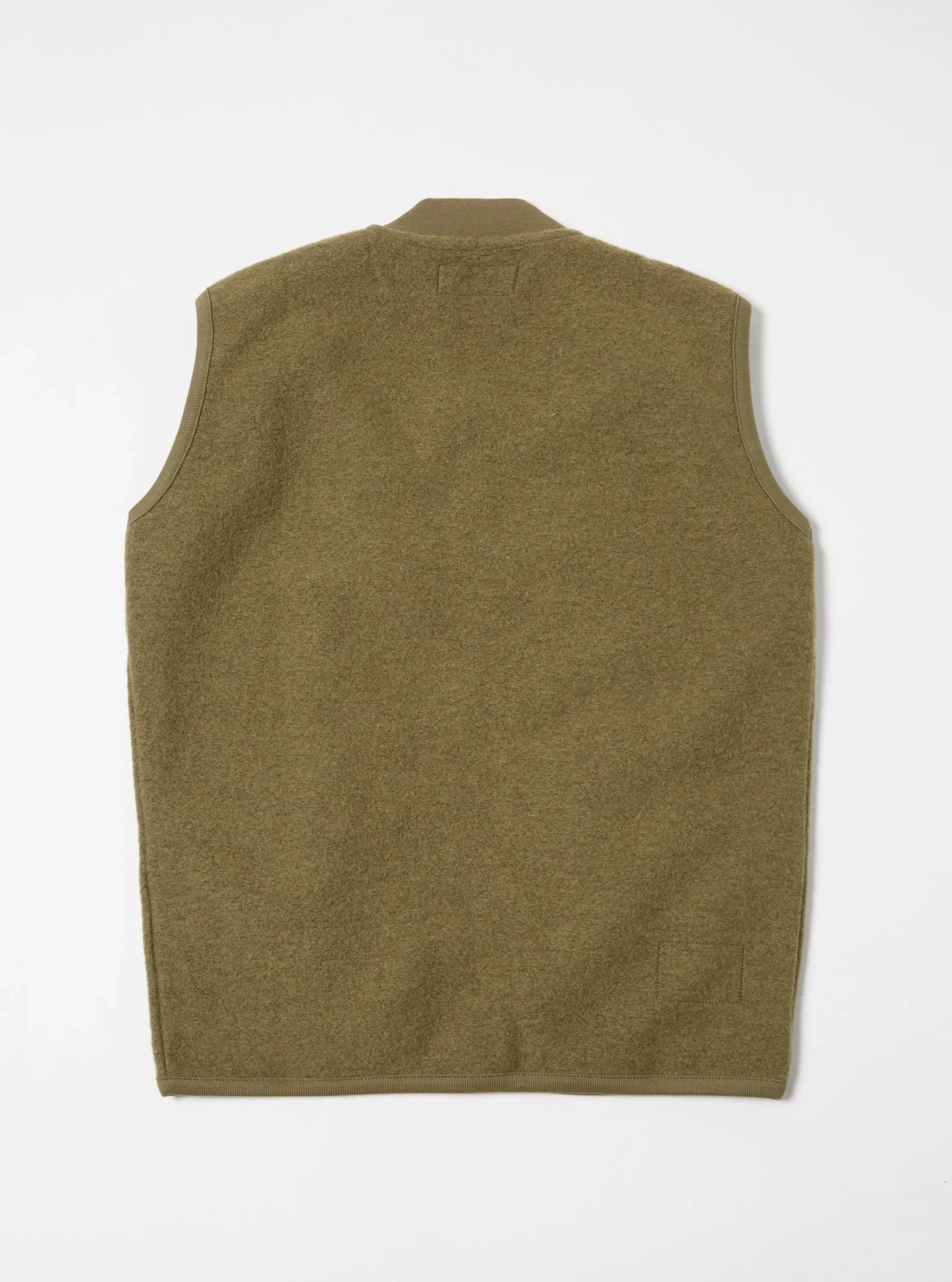 Online Zip Waistcoat In Lovat Wool Fleece Men Fleece.