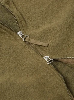 Online Zip Waistcoat In Lovat Wool Fleece Men Fleece.