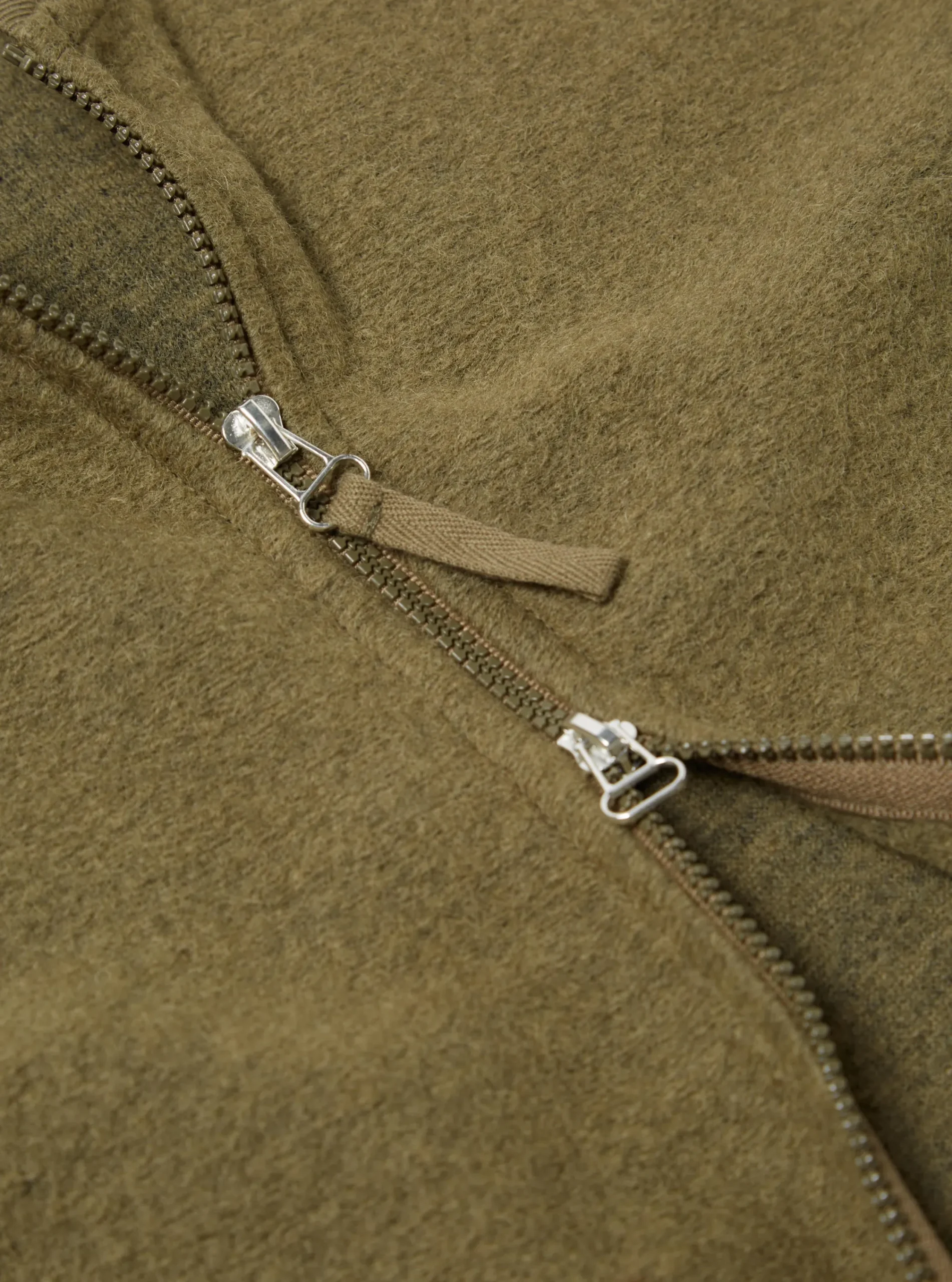 Online Zip Waistcoat In Lovat Wool Fleece Men Fleece.